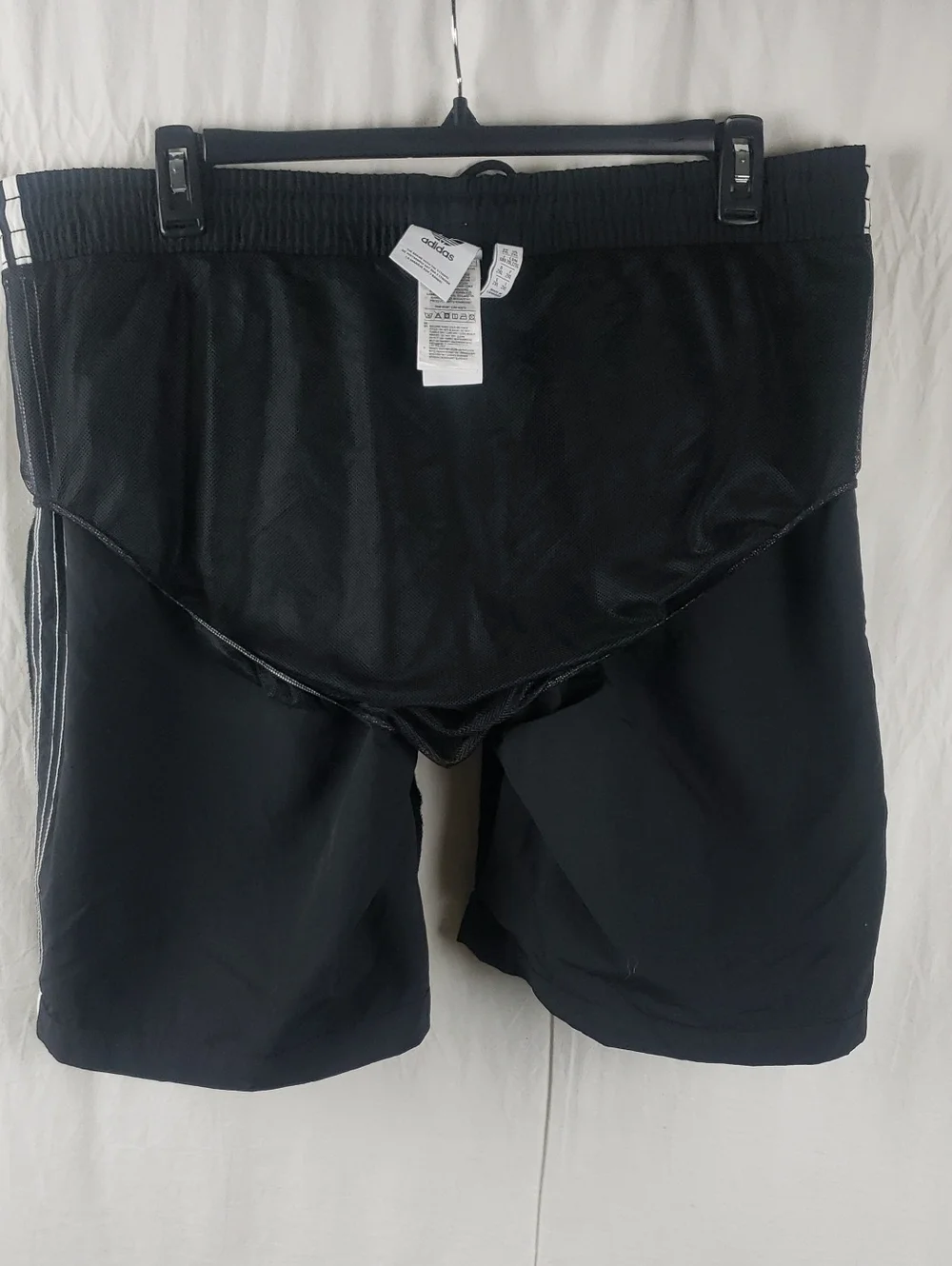 Adidas Men's 2XL Black 3 Stripes Swim Shorts